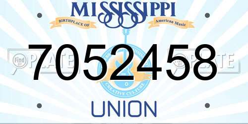 7052458 Mississippi License Plate