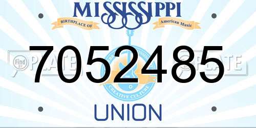 7052485 Mississippi License Plate