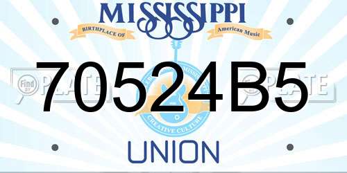 70524B5 Mississippi License Plate