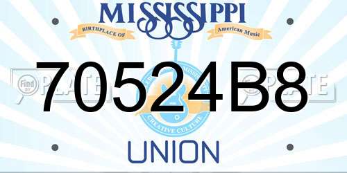 70524B8 Mississippi License Plate