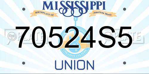 70524S5 Mississippi License Plate