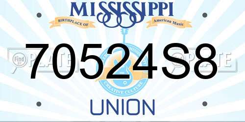 70524S8 Mississippi License Plate
