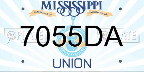 7055DA Mississippi License Plate