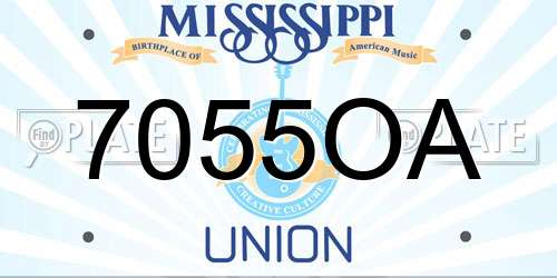 7055OA Mississippi License Plate