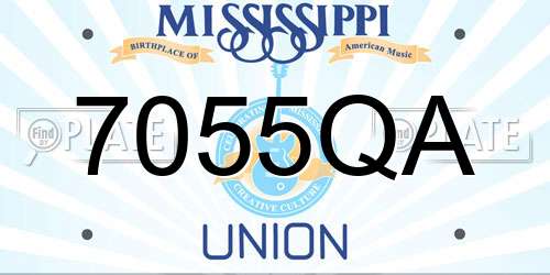 7055QA Mississippi License Plate
