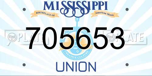 705653 Mississippi License Plate