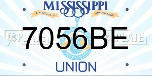 7056BE Mississippi License Plate