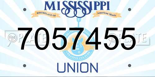 7057455 Mississippi License Plate