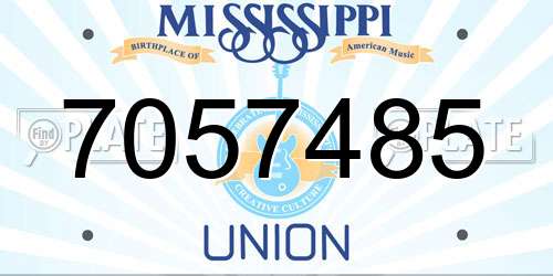 7057485 Mississippi License Plate