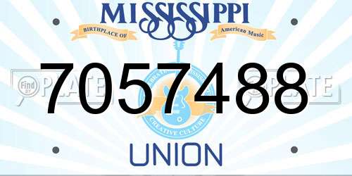 7057488 Mississippi License Plate