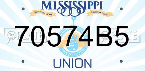 70574B5 Mississippi License Plate