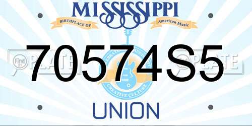 70574S5 Mississippi License Plate