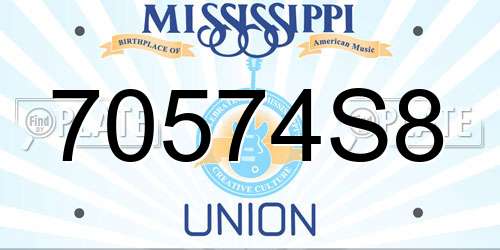 70574S8 Mississippi License Plate