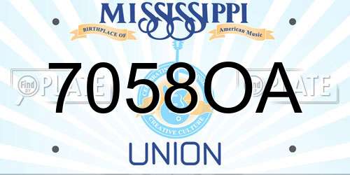 7058OA Mississippi License Plate