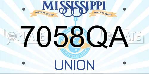 7058QA Mississippi License Plate