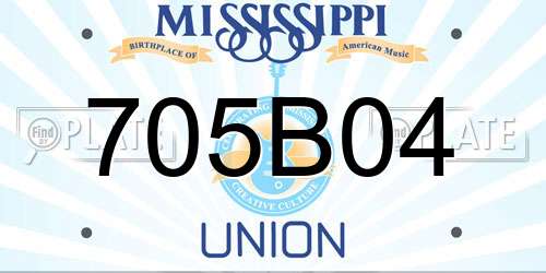 705B04 Mississippi License Plate