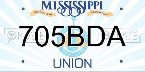 705BDA Mississippi License Plate