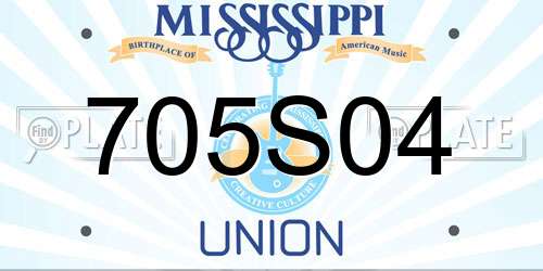 705S04 Mississippi License Plate