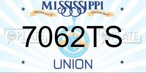7062TS Mississippi License Plate