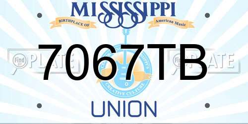 7067TB Mississippi License Plate