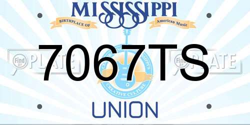 7067TS Mississippi License Plate