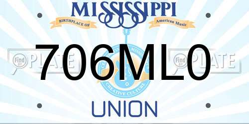 706ML0 Mississippi License Plate