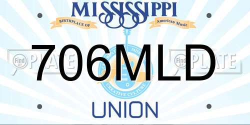 706MLD Mississippi License Plate