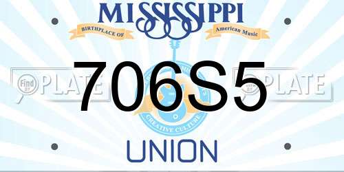 706S5 Mississippi License Plate