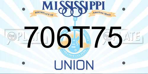 706T75 Mississippi License Plate