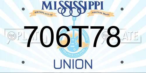 706T78 Mississippi License Plate