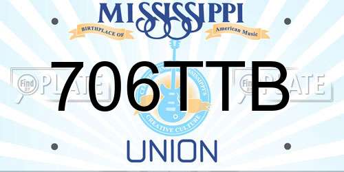 706TTB Mississippi License Plate
