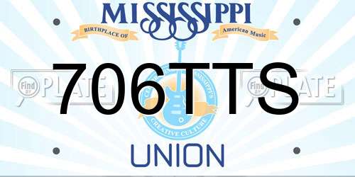706TTS Mississippi License Plate