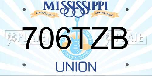 706TZB Mississippi License Plate