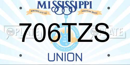 706TZS Mississippi License Plate
