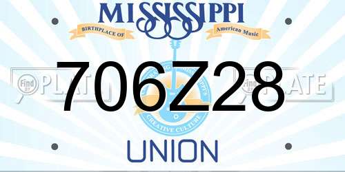 706Z28 Mississippi License Plate