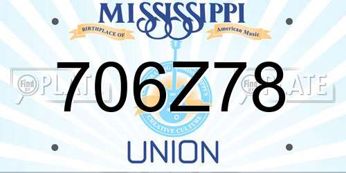706Z78 Mississippi License Plate