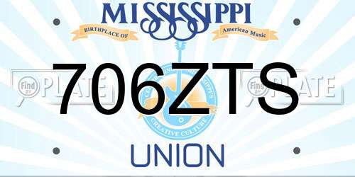 706ZTS Mississippi License Plate