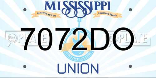 7072DO Mississippi License Plate