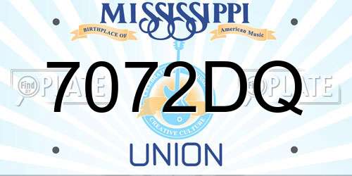 7072DQ Mississippi License Plate
