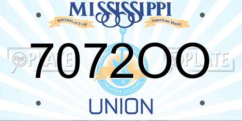 7072OO Mississippi License Plate