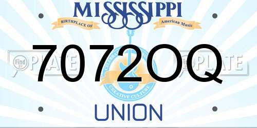 7072OQ Mississippi License Plate