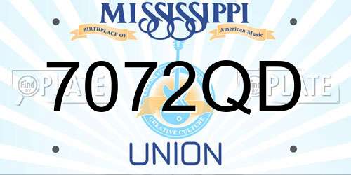 7072QD Mississippi License Plate