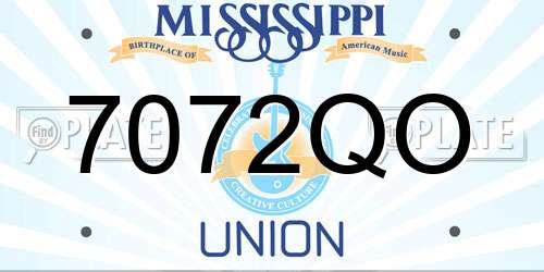 7072QO Mississippi License Plate
