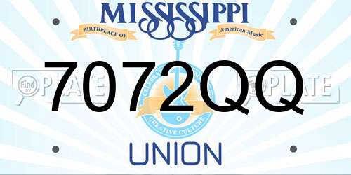 7072QQ Mississippi License Plate