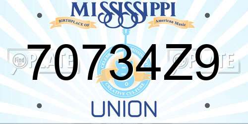 70734Z9 Mississippi License Plate