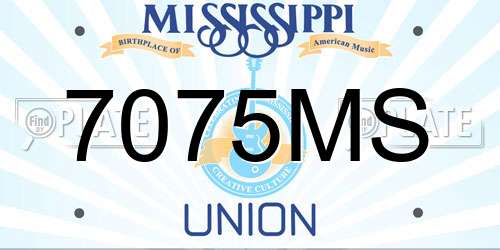 7075MS Mississippi License Plate