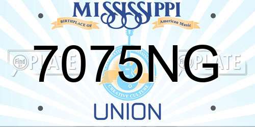 7075NG Mississippi License Plate