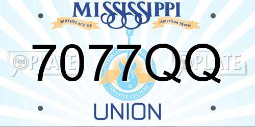 7077QQ Mississippi License Plate