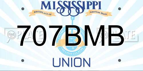 707BMB Mississippi License Plate