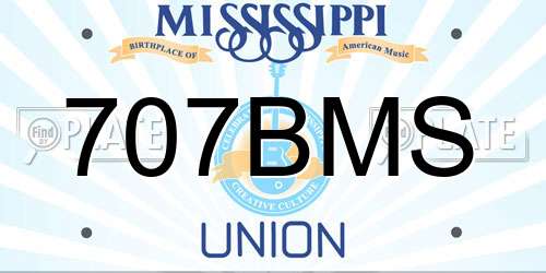 707BMS Mississippi License Plate